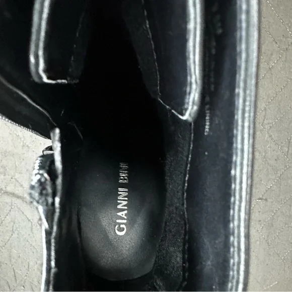 Gianni Bini Studded Lace Up Ankle Boots Black Block Heel Buckle Women’s 9.5 - Picture 8 of 11